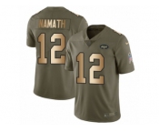 Youth Nike New York Jets #12 Joe Namath Limited Olive Gold 2017 Salute to Service NFL Jersey