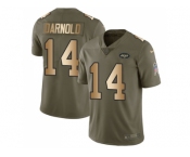 Youth Nike New York Jets #14 Sam Darnold Olive Gold Stitched NFL Limited 2017 Salute to Service Jersey