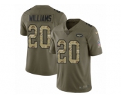 Youth Nike New York Jets #20 Marcus Williams Limited Olive Camo 2017 Salute to Service NFL Jersey