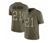 Youth Nike New York Jets #21 LaDainian Tomlinson Limited Olive Camo 2017 Salute to Service NFL Jersey