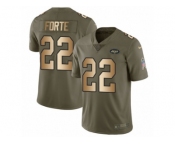 Youth Nike New York Jets #22 Matt Forte Limited Olive Gold 2017 Salute to Service NFL Jersey