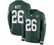 Youth Nike New York Jets #26 Marcus Maye Limited Green Therma Long Sleeve NFL Jersey