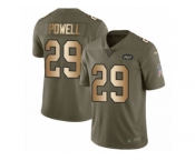 Youth Nike New York Jets #29 Bilal Powell Limited Olive Gold 2017 Salute to Service NFL Jersey