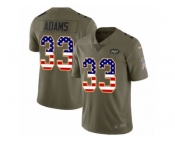 Youth Nike New York Jets #33 Jamal Adams Limited Olive USA Flag 2017 Salute to Service NFL Jersey