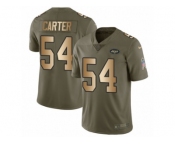 Youth Nike New York Jets #54 Bruce Carter Limited Olive Gold 2017 Salute to Service NFL Jersey