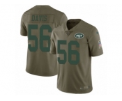Youth Nike New York Jets #56 DeMario Davis Limited Olive 2017 Salute to Service NFL Jersey