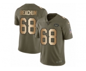 Youth Nike New York Jets #68 Kelvin Beachum Limited Olive Gold 2017 Salute to Service NFL Jersey