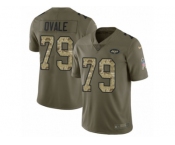 Youth Nike New York Jets #79 Brent Qvale Limited Olive Camo 2017 Salute to Service NFL Jersey