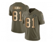 Youth Nike New York Jets #81 Quincy Enunwa Limited Olive Gold 2017 Salute to Service NFL Jersey