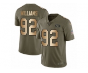 Youth Nike New York Jets #92 Leonard Williams Limited Olive Gold 2017 Salute to Service NFL Jersey