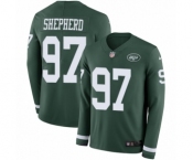 Youth Nike New York Jets #97 Nathan Shepherd Limited Green Therma Long Sleeve NFL Jersey