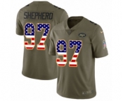 Youth Nike New York Jets #97 Nathan Shepherd Limited Olive USA Flag 2017 Salute to Service NFL Jersey