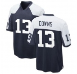 Men's Dallas Cowboys  #13 Downs Game Navy Blue Throwback Alternate Football Jersey