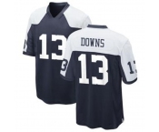 Men's Dallas Cowboys  #13 Downs Game Navy Blue Throwback Alternate Football Jersey