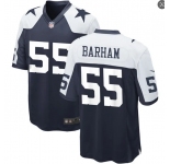 Mens Dallas Cowboys #55 Jaishawn Barham Game Navy Blue Throwback Alternate Football Jersey