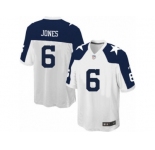 Men's Nike Dallas Cowboys #6 Chris Jones Game White Throwback Alternate NFL Jersey