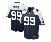 Men's Nike Dallas Cowboys #99 Charles Tapper Game Navy Blue Throwback Alternate NFL Jersey
