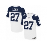 Men's Nike Dallas Cowboys #27 Jourdan Lewis Elite White Throwback Alternate NFL Jersey