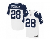 Men's Nike Dallas Cowboys #28 Darren Woodson Elite White Throwback Alternate NFL Jersey