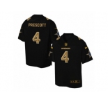 Men's Nike Dallas Cowboys #4 Dak Prescott Elite Black Pro Line Gold Collection NFL Jersey
