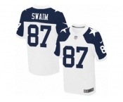 Men's Nike Dallas Cowboys #87 Geoff Swaim Elite White Throwback Alternate NFL Jersey