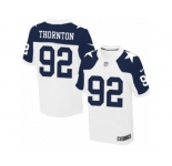 Men's Nike Dallas Cowboys #92 Cedric Thornton Elite White Throwback Alternate NFL Jersey