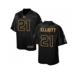 Nike Dallas Cowboys #21 Ezekiel Elliott Black Men's Stitched NFL Elite Pro Line Gold Collection Jersey