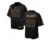 Nike Dallas Cowboys #21 Ezekiel Elliott Black Men's Stitched NFL Elite Pro Line Gold Collection Jersey