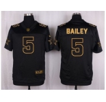 Nike Dallas Cowboys #5 Dan Bailey Black Pro Line Gold Collection Jersey[Elite]