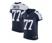 Nike Dallas Cowboys #77 Tyron Smith Navy Blue Thanksgiving Men Stitched NFL Vapor Untouchable Throwback Elite Jersey
