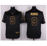 Nike Dallas Cowboys #9 Tony Romo Black Pro Line Gold Collection Jersey[Elite]