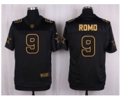 Nike Dallas Cowboys #9 Tony Romo Black Pro Line Gold Collection Jersey[Elite]