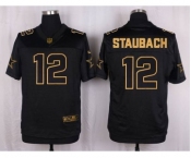 nike nfl jerseys dallas cowboys #12 staubach black gold collection[Elite]