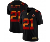 Dallas Cowboys #21 Ezekiel Elliott Men's Black Nike Red Orange Stripe Vapor Limited NFL Jersey