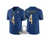 Men Dallas Cowboys #4 Dak Prescott NFC 2017 Pro Bowl Blue Gold Limited Jersey