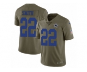 Men Nike Dallas Cowboys #22 Emmitt Smith Limited Olive 2017 Salute to Service NFL Jersey
