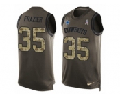 Men Nike Dallas Cowboys #35 Kavon Frazier Limited Green Salute to Service Tank Top NFL Jersey