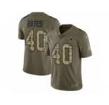 Men Nike Dallas Cowboys #40 Bill Bates Limited Olive Camo 2017 Salute to Service NFL Jersey