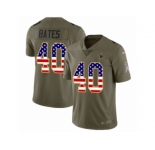 Men Nike Dallas Cowboys #40 Bill Bates Limited Olive USA Flag 2017 Salute to Service NFL Jersey