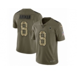 Men Nike Dallas Cowboys #8 Troy Aikman Limited Olive Camo 2017 Salute to Service NFL Jersey