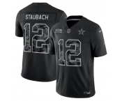 Men's Dallas Cowboys #12 Roger Staubach Black 2026 F.U.S.E. Salute to Service Limited Stitched Football Jersey
