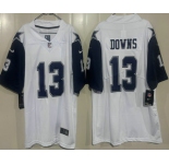 Men's Dallas Cowboys #13 Caleb Downs White Throwback Vapor Jersey