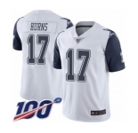 Men's Dallas Cowboys #17 Allen Hurns Limited White Rush Vapor Untouchable 100th Season Football Jersey