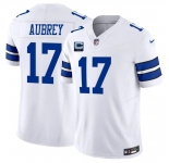 Men's Dallas Cowboys #17 Brandon Aubrey White 2026 With 2-Star C Patch F.U.S.E. Vapor Untouchable Limited Stitched Football Jersey