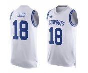 Men's Dallas Cowboys #18 Randall Cobb Limited White Player Name & Number Tank Top Football Jersey