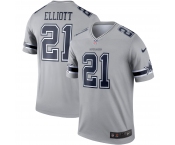 Men's Dallas Cowboys #21 Ezekiel Elliott Limited Gray Inverted Legend Football Jersey