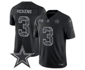 Men's Dallas Cowboys #3 George pickens Black 2026 F.U.S.E. Salute to Service Limited Stitched Football Jersey