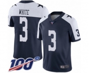 Men's Dallas Cowboys #3 Mike White Navy Blue Throwback Alternate Vapor Untouchable Limited Player 100th Season Football Jersey