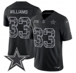 Men's Dallas Cowboys #33 Javonte Williams Black 2026 F.U.S.E. Salute to Service Limited Stitched Football Jersey