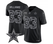 Men's Dallas Cowboys #33 Javonte Williams Black 2026 F.U.S.E. Salute to Service Limited Stitched Football Jersey